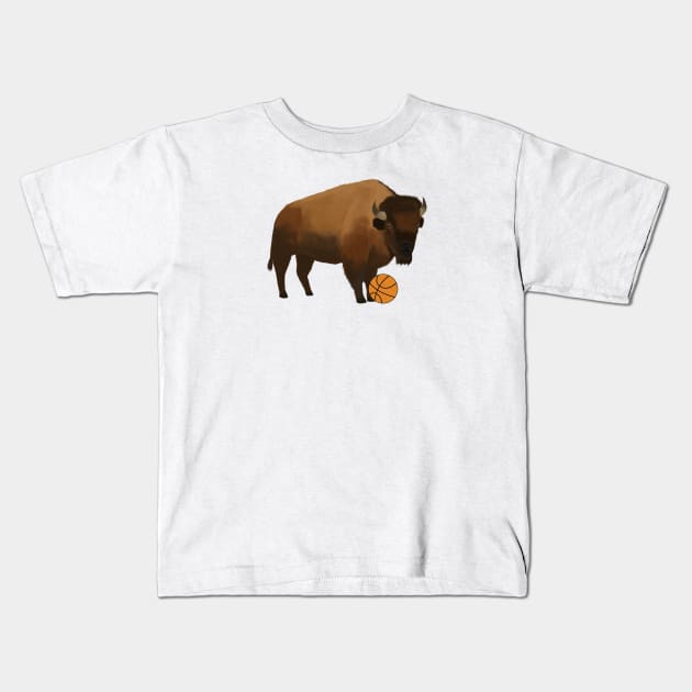 Basketball Bison Kids T-Shirt by College Mascot Designs